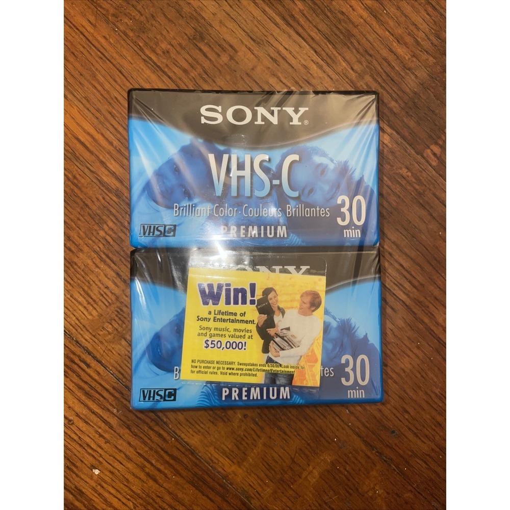 Sony VHS-C‎ 30 min Camcorder Video Cassette Tapes 2-Pack NEW Sealed